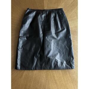 Mixit Straight Pencil Skirt Women’s Sz 4 Black Genuine Leather Punk Goth Witchy